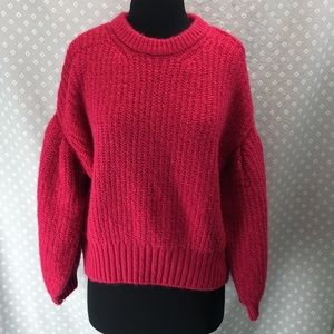 NWT Pink Cozy Balloon Sleeve Sweater